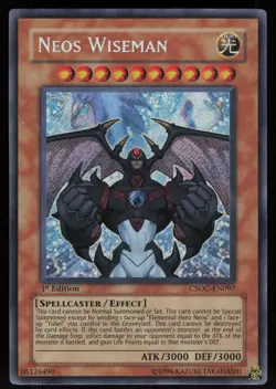 Neos Wiseman CSOC-EN097 Secret Rare Crossroads of Chaos 1st Edition Yu-Gi-Oh - Image 1