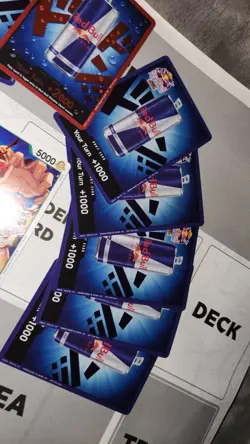 One Piece Red Bull Don Set, Promo Luffy, Sticker, and Paper Mat - Image 5