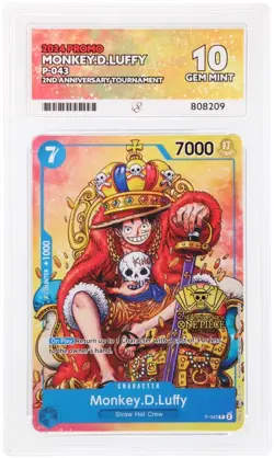 Monkey.D.Luffy (2nd Anniversary Stamped Promo) P-043 - One Piece TCG - ACE 10 - Image 1