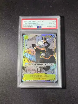 2024 ONE PIECE JPN OP10-ROYAL BLOOD MANGA ALTERNATE ART TRAFALGAR LAW PSA10 ER26 - Image 1