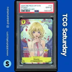 2025 ONE PIECE CARRYING ON HIS WILL #OP13-110 STUSSY ALTERNATE ART PSA 10 - Image 1