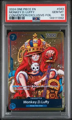2024 ONE PIECE PROMOS CONVENTION EXCLUSIVE-FOIL #043 MONKEY D. LUFFY PSA 10 - Image 1