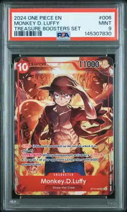 2024 ONE PIECE PROMOS TREASURE BOOSTERS SET #006 MONKEY D. LUFFY PSA 9 - Image 1