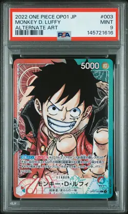2022 ONE PIECE JPN OP01-ROMANCE DAWN ALTERNATE ART #003 MONKEY D. LUFFY PSA 9 - Image 1
