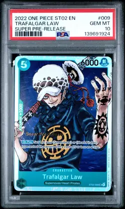 2022 ONE PIECE STARTER DECK ST02-WORST GENERATION #009 TRAFALGAR LAW PSA 10 - Image 1