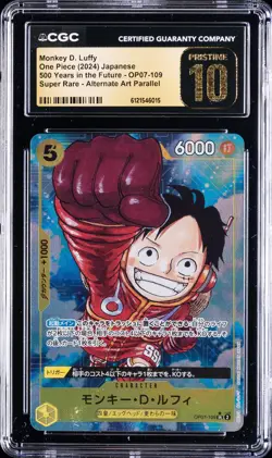 2024 ONE PIECE JAPANESE ALTERNATE ART #OP07-109 MONKEY D. LUFFY CGC 10 PRISTINE - Image 1