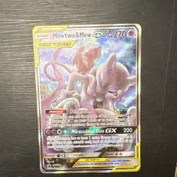 Pokemon TCG Mewtwo & Mew GX TAG TEAM Promo Holo Card SM191 Card Stock - Image 1