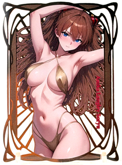 Goddess Story: Asuka Langley #/100 Spicy Metal Anime Waifu CCG Card - Image 2