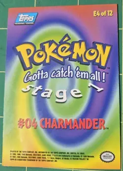 Topps Charmander E4 TV Blue Logo Near Mint! Ultra Rare Pokemon Card - Image 2