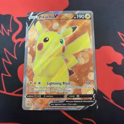 Pokemon TCG Brilliant Stars Pikachu v Ultra Rare Full Art Holo Card 157/172 - Image 1