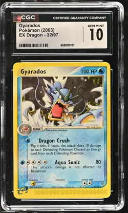 CGC 10 GEM MINT Gyarados 2003 EX Dragon 32/97 Pokemon Card - Image 1