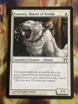 Champions of Kamigawa MTG 1 Isamaru, Hound of Konda Magic 19 - Image 1
