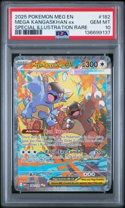 2025 POKEMON MEG EN MEGA KANGASKHAN EX 182/132 SPECIAL ILLUSTRATION RARE PSA 10 - Image 1