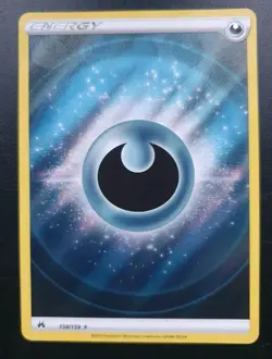 Pokemon TCG Textured Darkness Energy 158/159 Crown Zenith Holo Sword & Shield - Image 2