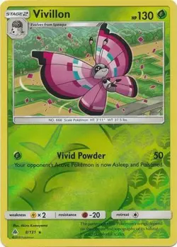 Pokemon Forbidden Light Vivillon Rare Reverse Holo 8/131 - Image 1