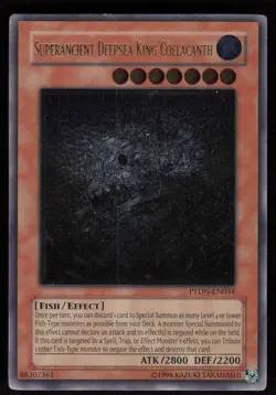 Superancient Deepsea King Coelacanth (UTR) PTDN-EN034 Ultimate Rare Yu-Gi-Oh - Image 1