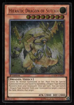 Hieratic Dragon of Sutekh (UTR) GAOV-EN025 Ultimate Rare 1st Edition Yu-Gi-Oh - Image 1