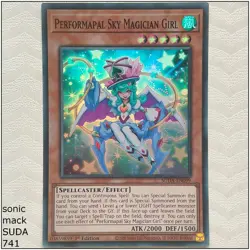 Performapal Sky Magician Girl - SUDA-EN099 - Super Rare 1st Edition Yugioh - Image 1