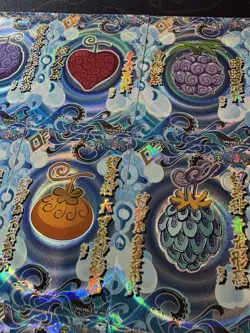 One Piece Full Set of 9 Ultra Rare Premium Foiled Collectible Anime Devil Fruits - Image 3