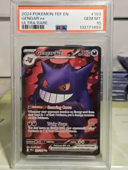 PSA 10 Gem Mint Gengar Ex Graded Pokemon Card #193 Temporal Forces 2024 - Image 1