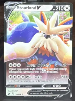 Pokemon TCG Stoutland V 116/159 Crown Zenith Full Art Holo Card - Image 1