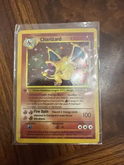 Pokemon Charizard Holo Unlimited Rare Card Base Set 4/102 1995 - Image 1