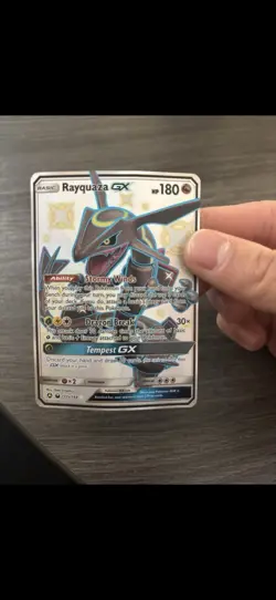 Pokemon Rayquaza GX 177/168 Sun & Moon Ultra Rare Full Art Holo Dragon Card - Image 1