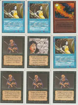 Lot 9 cards Unlimited MAGIC MTG US 1994 EX-NM Red Elemental Blast... - Image 1