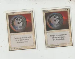 Lot x2 cartes Disenchant UNLIMITED MAGIC MTG ENGLISH 1993 EX-NM - Image 1