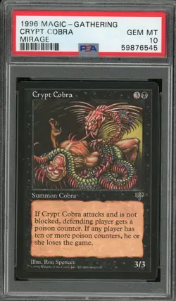 1996 Magic the Gathering MTG Mirage Crypt Cobra PSA 10 Pop 1 - Image 1