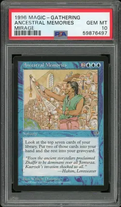 1996 Magic the Gathering MTG Mirage Ancestral Memories PSA 10 Pop 1 of 1 Rare - Image 1