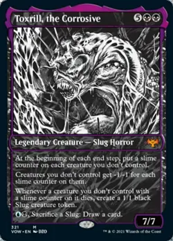 MTG TOXRILL, THE CORROSIVE FOIL EXC - MISPRINT LOW INK IL CORROSIVO - VOW X EN - Image 1