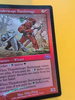 Thunderscape Battlemage. Wizard MTG Card. Planeshift.OLD VINTAGE FOIL - Image 3