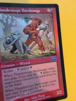Thunderscape Battlemage. Wizard MTG Card. Planeshift.OLD VINTAGE FOIL - Image 4