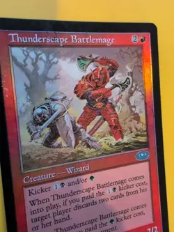 Thunderscape Battlemage. Wizard MTG Card. Planeshift.OLD VINTAGE FOIL - Image 5