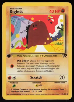 Diglett 52/82 Common Team Rocket 1st Edition Pokemon - Image 1