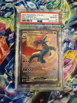 2025 POKEMON JTG EN JOURNEY TOGETHER #187 SALAMENCE EX PSA 10 GEM MINT - Image 1