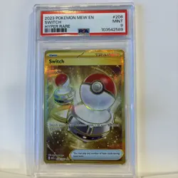 2023 POKEMON MEW EN-151 #206 ITEM SWITCH HYPER RARE PSA 9 - Image 2