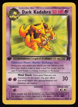 Dark Kadabra 39/82 Uncommon Team Rocket 1st Edition Pokemon - Image 1