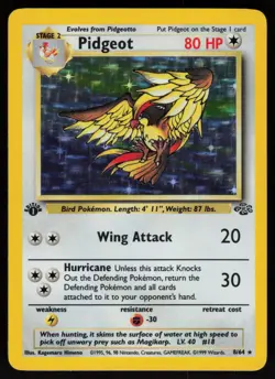 Pidgeot 8/64 Rare Jungle Holo 1st Edition Pokemon - Image 1