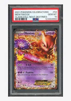 Pokemon PSA 10 Mewtwo EX Holo 2021 54/99 Celebrations English - Image 1