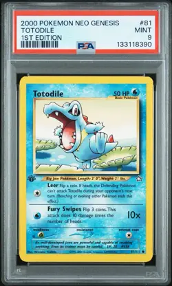 2000 POKEMON NEO GENESIS 1ST ED #81 TOTODILE PSA 9 - Image 1