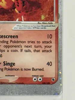 Pokemon TCG Magmar ex 100/109 Ruby and Sapphire Holo Silver Border - Image 4