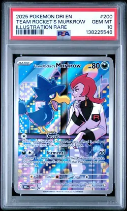 🔥 2025 Pokemon Destined Rivals Team Rocket’s Murkrow IR #200 PSA 10 Gem Mint - Image 1