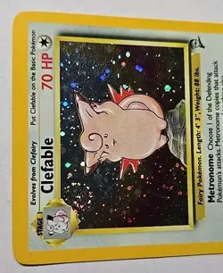 Clefable 5/130 Holo Rare SWIRL Base Set 2 WOTC 2000 Pokemon LP - Image 3