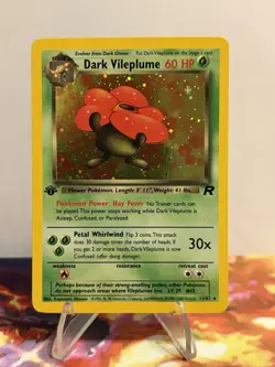 2000 POKEMON ROCKET 1ST EDITION #13 DARK VILEPLUME-HOLO LP - Image 1