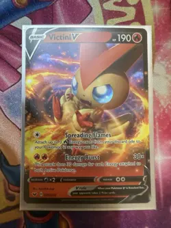 Pokemon TCG Victini V Ultra Rare Holo Sword and Shield 25/202 Near Mint - Image 1