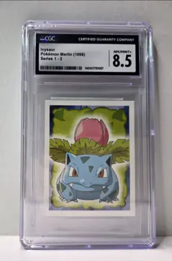 1998 POKEMON MERLIN SERIES 1-2 IVYSAUR STICKER CGC 8.5 NM/MT - Image 1