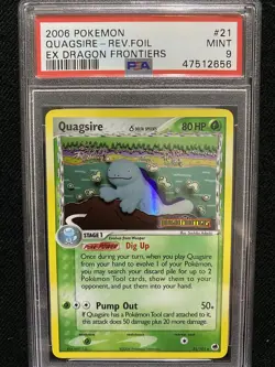 2006 Pokemon EX Dragon Frontiers Quagsire Reverse Foil 21/101 PSA 9 Mint - Image 1