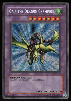 Gaia the Dragon Champion LOB-125 Secret Rare Yu-Gi-Oh - Image 1